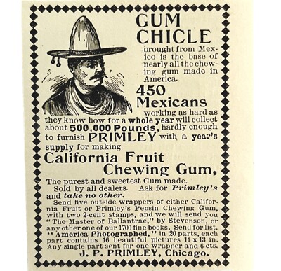 Primley's California Fruit Gum 1894 Advertisement Victorian Mexico ADBN1LL