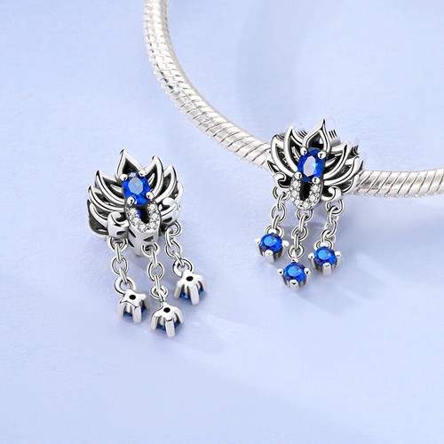 MULA European Lotus Flower Hollow DIY Charm CZ For Bracelet 925 Sterling Silver - Picture 4 of 6