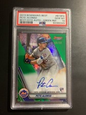 PETE ALONSO 2019 BOWMAN'S BEST GREEN REFRACTOR AUTO RC #9/99 PSA 10 GEM MINT