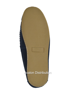 Men's Polo Ralph Lauren Navy Suede Winter Ski Bear Slippers