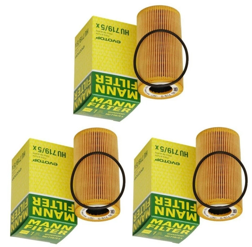 Conjunto de 3 filtros de óleo do motor Mann HU 719/5 X para Porsche 911 918 Spyder Boxster - Imagem 3 de 4