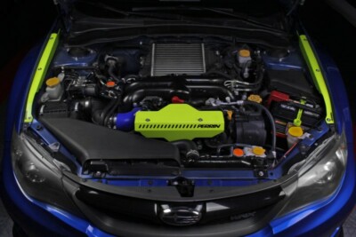 Perrin Neon Yellow Aluminum Fender Shrouds for 2008-2014 Subaru