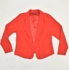 Torrid Women's Open Blazer Jacket Collared Long Sleeve Polyester Plus Red Size 1