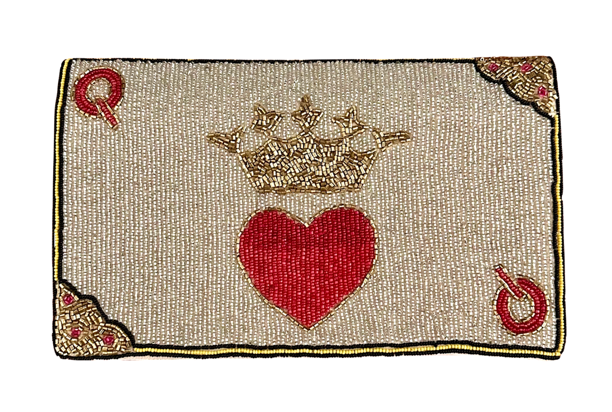 Lily Posh Queen of Hearts Crossbody Clutch Bag, Beaded Clutch | eBay