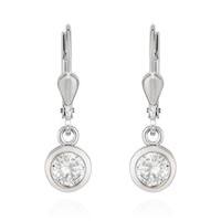 Paar Brisur OhrhäNger 925 Silber Rhodiniert 6Mm Ohrringe Mit Zirkonia Weiß