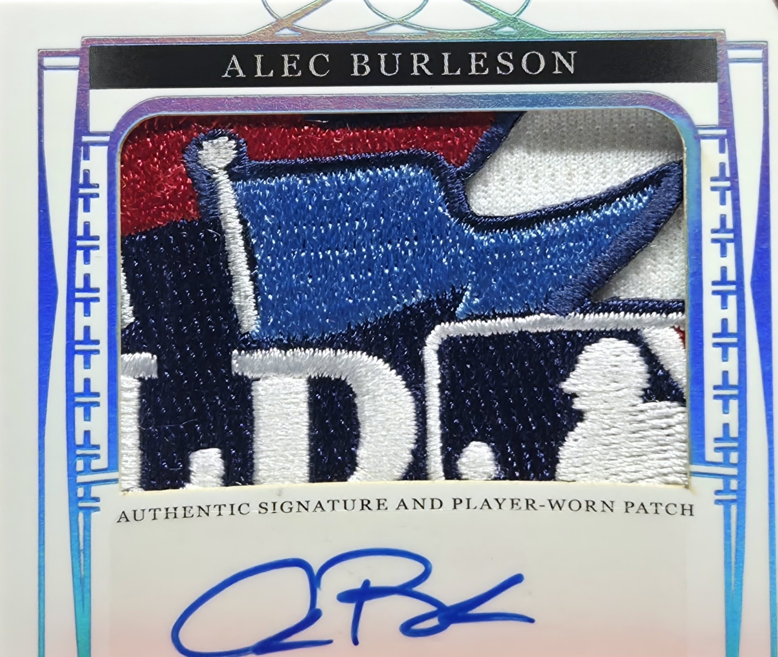 2022 Leaf Trinity Alec Burleson Platinum Spectrum /25 Logoman WS (AU, MEM) view 2