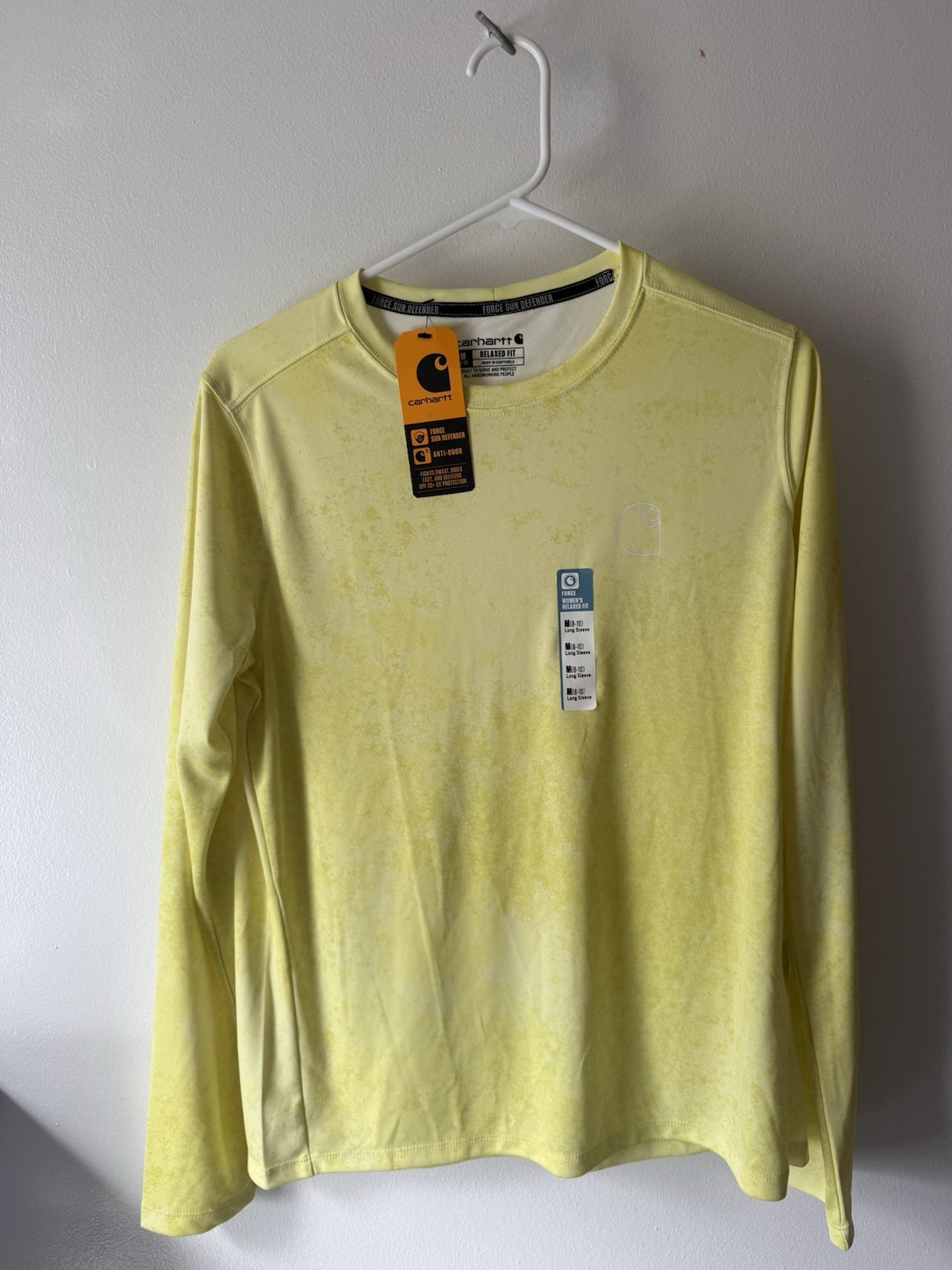 Carhartt Force Sun Defender Lightweight Relaxed Fit Long Sleeve T-Shirt Yellow M