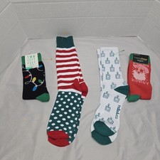 Mens Crew Socks Christmas Themed Size 6-12 Nwot Multicolor