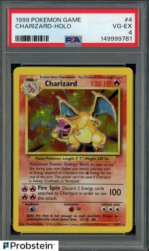 1999 Pokemon Game #4 Charizard Holo PSA 4 VG-EX