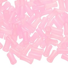 100 Pcs Glass Tube Beads 6x12mm Bamboo Stick Tube Beads Pink