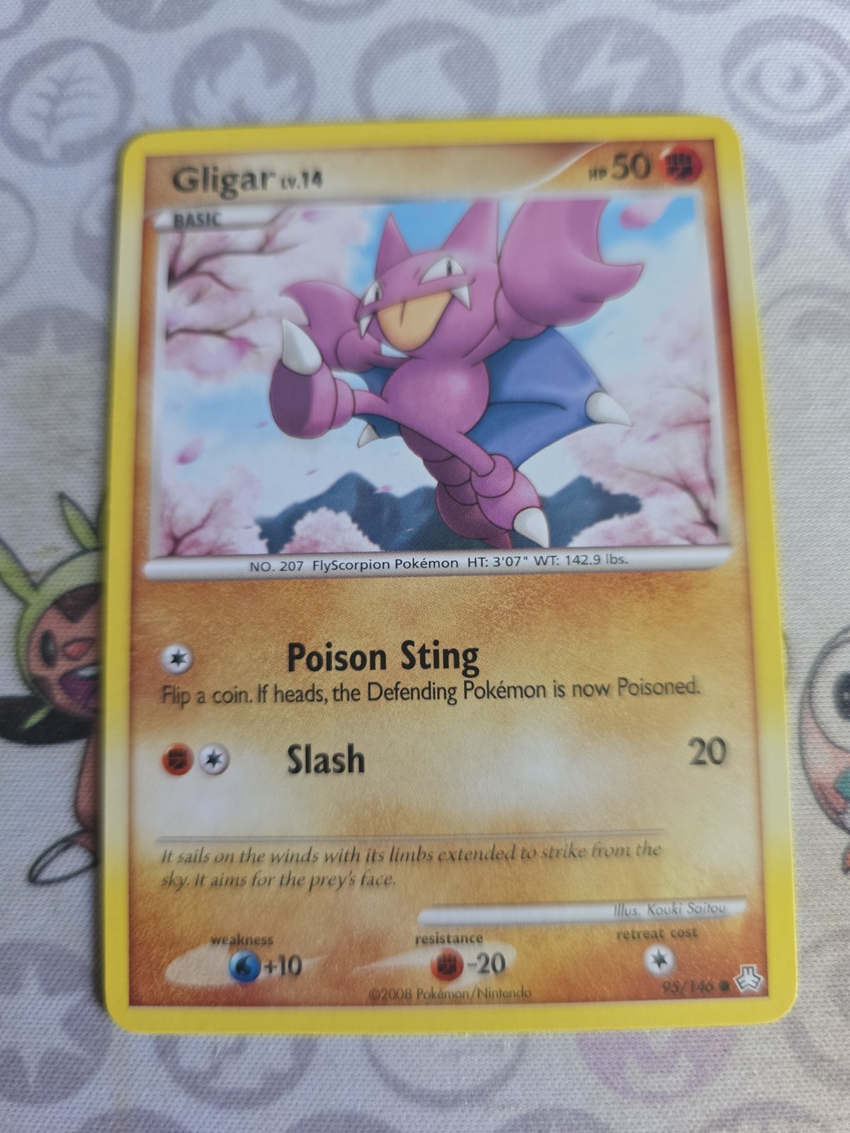 POKEMON GLIGAR lv.14 95/146 D&P LEGENDS AWAKENED COMMON NEAR MINT