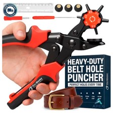 Leather Hole Punch Tool Rotary Heavy Duty 2mm to 4.5mm Belt Puncher Double