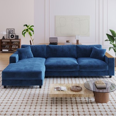 Modern L Shaped Sectional Couch Modular Couch With Reversible Chaise Lounge