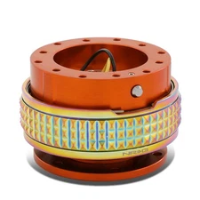 NRG STEERING WHEEL QUICK RELEASE ADAPTER 2.1 W/HARDWARE ORANGE/NEO CHROME RING