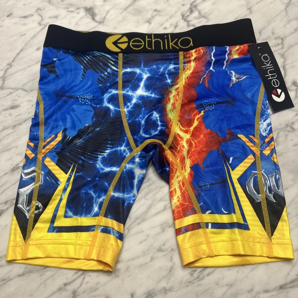 Calzoncillos boxer grandes Ethika para niños jóvenes nuevos con etiquetas ropa interior gráfica de lava azul brillante Foto 2 de 4