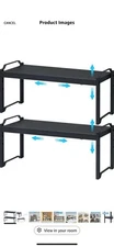 25.5 Inches 2 Pack Expandable Cabinet Shelves, Stackable Shelf Organizer for ...