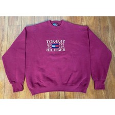 VTG RETRO 90s Tommy Hilfiger spell-out stitched graphic crewneck sweatshirt XL