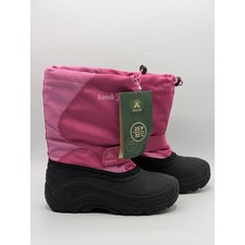 Kamik Snowfox Snow Boots Kids Girls Size 3 Pink/Black -25 F W/ Removeable Liner