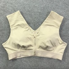 Tommie Copper Sports Bra Womens 3XL Beige Compression Front Zip Posture Support