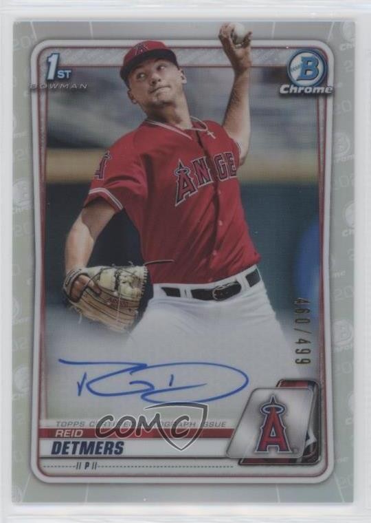 2020 Bowman Draft Chrome Picks Refractor 460/499 Reid Detmers #CDA-RD Auto 16hq