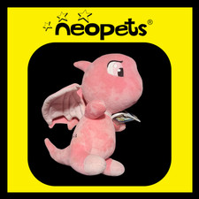 Neopets Jumbo Pink Shoyru Plush 12" Rare Vintage Dragon Stuffed Animal