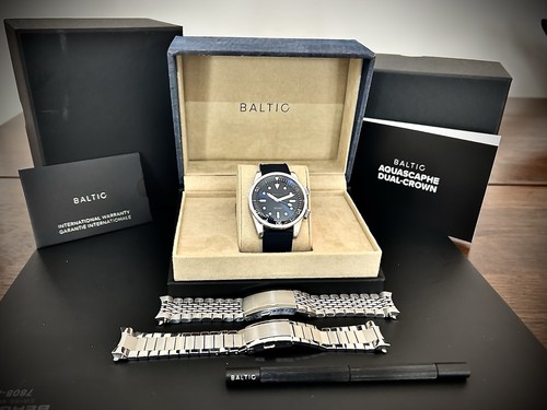 Baltic Aquascaphe Dual-Crown Blue | FULL KIT + 2 OEM Bracelets | US Seller