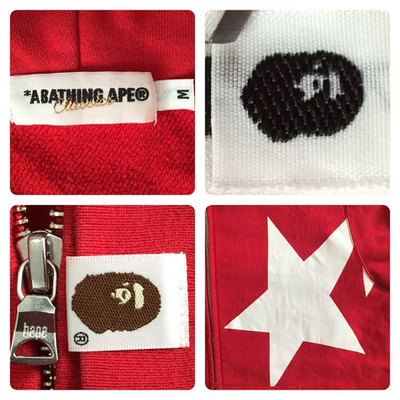 GIANT BAPE STA Zip Hoodie a bathing ape star NIGO Red Size M | eBay