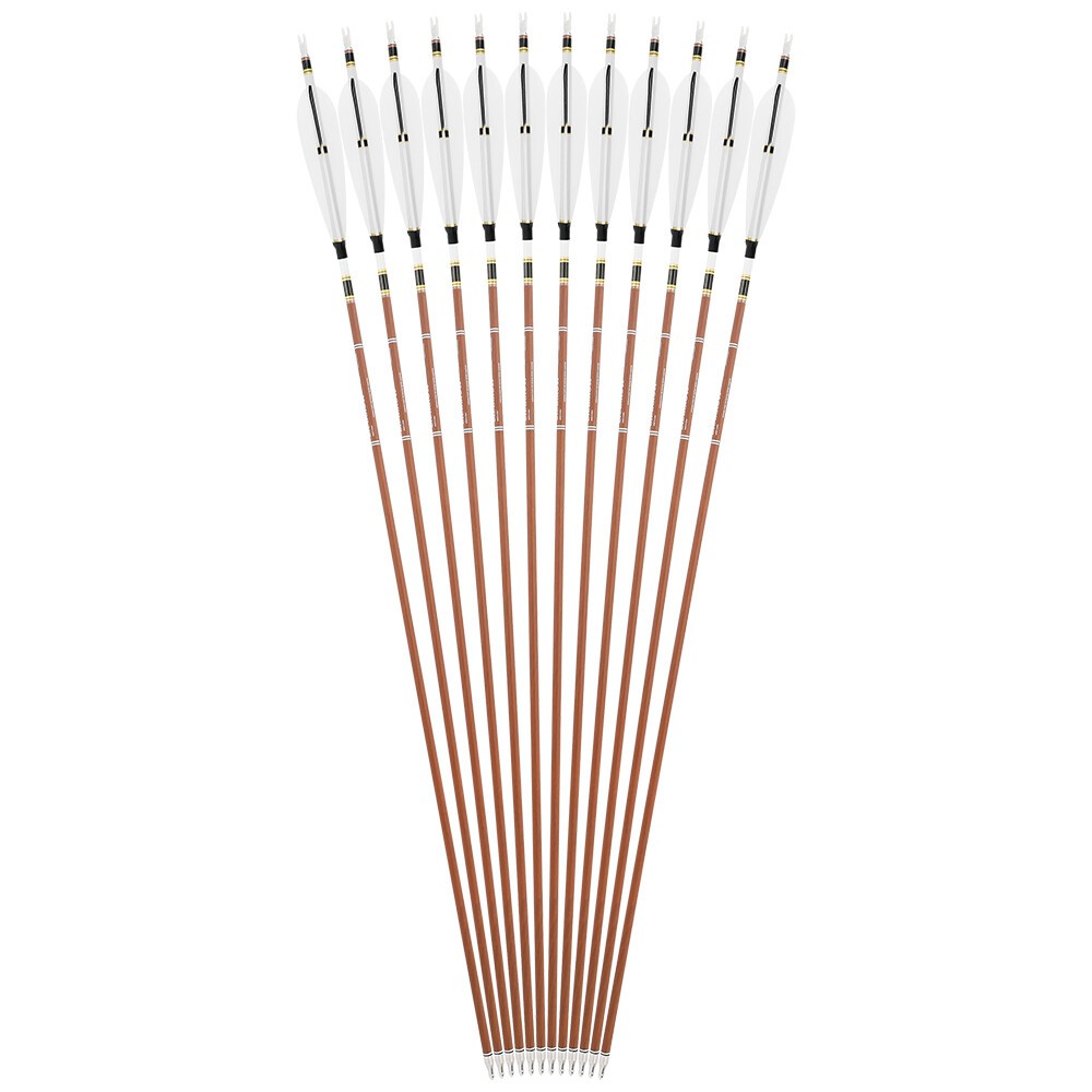 12X Archery Pure Carbon Arrows Natural Feather 31" Shaft SP340-600 Bow Hunting