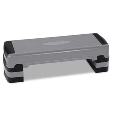 Exercise Aerobic Step Adjustable Height Step Platform w/ 4 Removable Risers