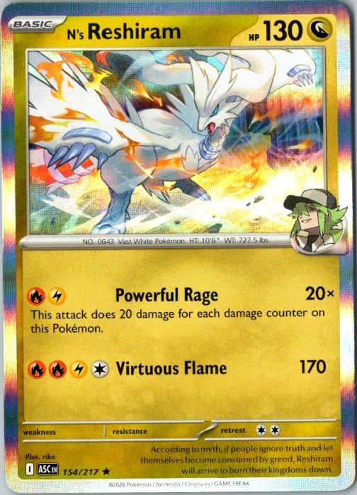 ME: Ascended Heroes #154/217 N's Reshiram