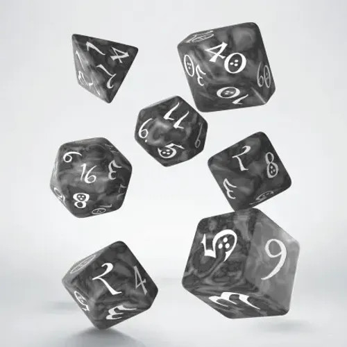 Classic RPG Smoky & White Dice Set | Classic RPG Dice | QWOCLE78 | Q-Workshop-image