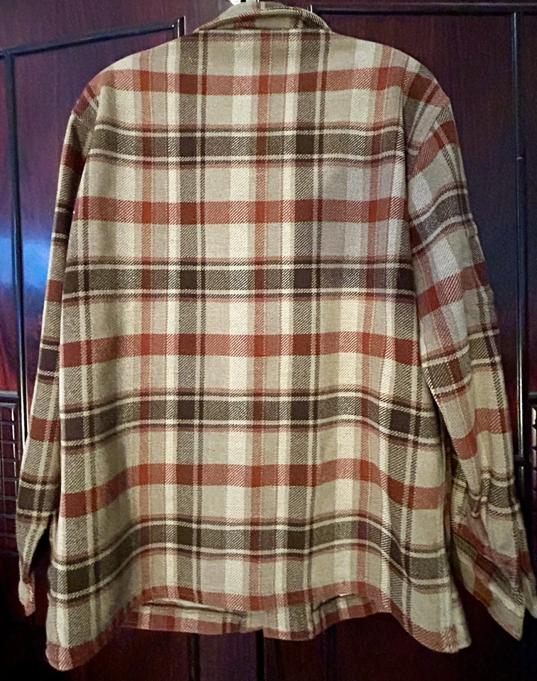 Vintage 70s Pendleton Mackinaw Cruiser Jacket Mens L Plaid Pure Wool USA - Image 4 of 4