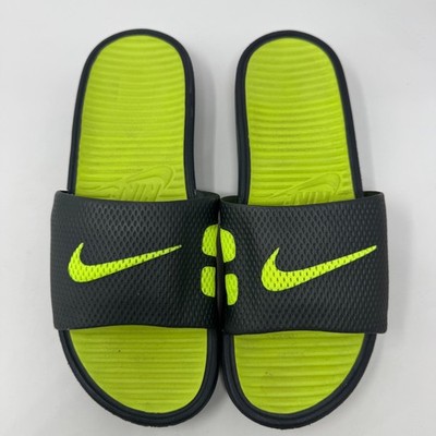 Nike Benassi Solarsoft Slides Sandals Anthracite Volt 431884-070 Men's Size 9
