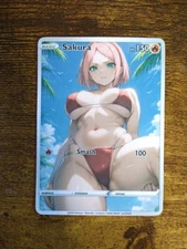 Beautiful Waifu Card - Sakura Swim - Goddess ACG Custom DIY Fan Art Card