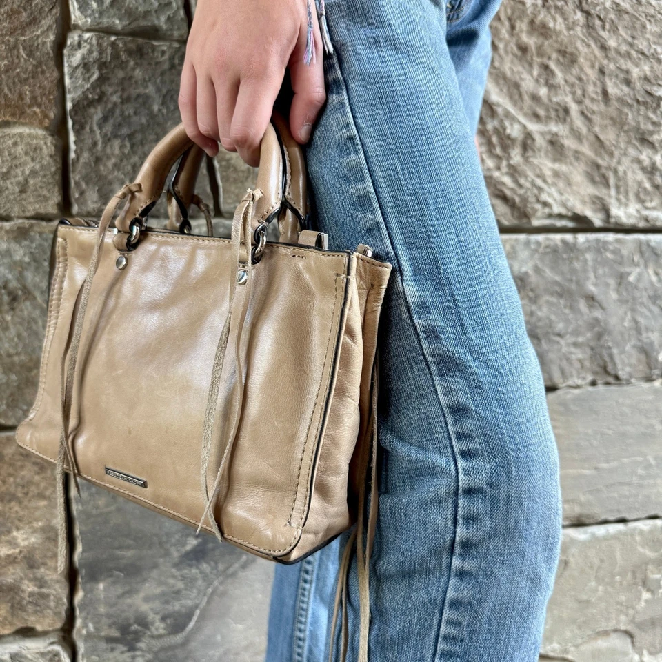 Rebecca Minkoff Mini Regan Satchel Tan Leather Crossbody Western Coastal Cowgirl - Image 3 of 4
