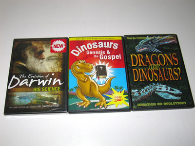 Lot of 3 Christian Evolution/Creation/Dinosaur DVDs