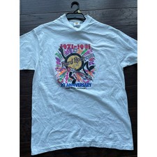 Vintage 1991 Hard Rock 20th Anniversary Made in USA Single Stitch Graphic Tee