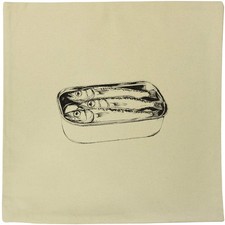 40cm x 40cm 'Tin of Sardines' Canvas Cushion Cover (CV00040849)