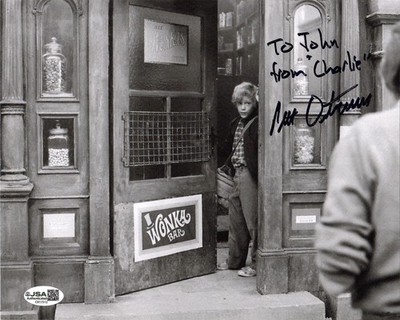 PETER OSTRUM HAND SIGNED 8x10 PHOTO    CHARLIE WILLY WONKA      TO JOHN      JSA