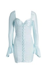 ASOS Womens NEW Blue Cupped Whimsical Fairy Lace Up Long Sleeve Dress Sz US 6