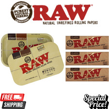 RAW Mini Rolling Tray w/ Lid RAW Classic 1 1/4 Papers 3 Booklets 