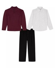 NEW Calvin Klein Boys' Long-Sleeve Sweater, Shirt and Pants, 3-Piece Set - 6