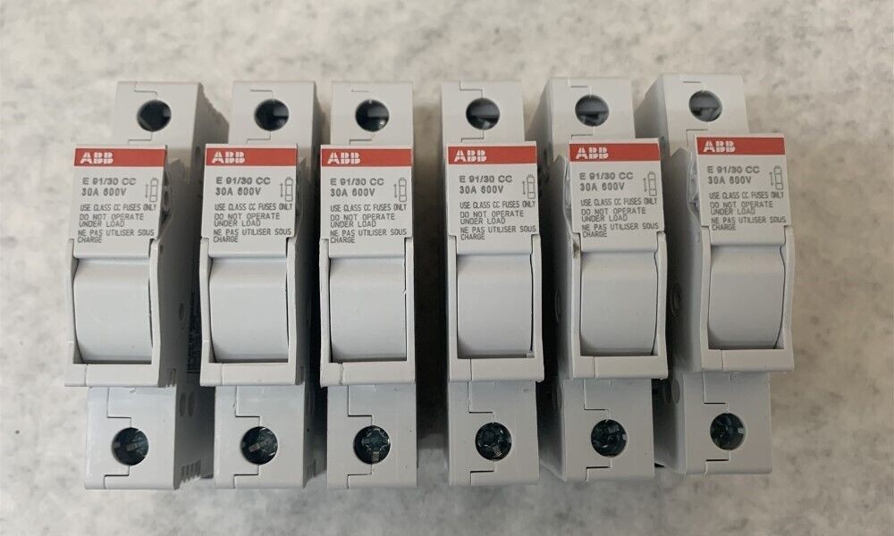 (Box of 6) ABB E 91/30 CC Screw Terminal Fuseholder 600V 30A 1P 2CSM299872R1801