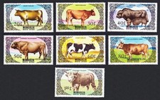 Cattle 7v Mongolia 1985 MNH SG#1658-1664 Sc#1419-1425