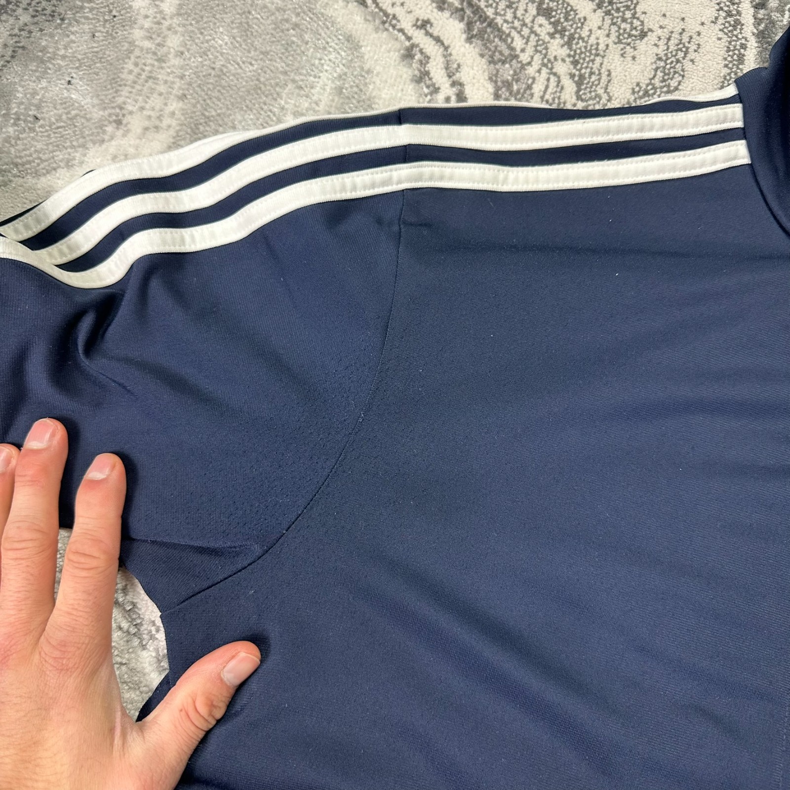 VTG Adidas Firebird Oversized Small Navy Funnel Neck Tracksuit Top Track Jacket image 4