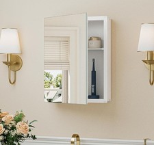 White Medicine Cabinet 14.5 x 18.5 Inch, One Shelf Only, Assembly Required, Mini