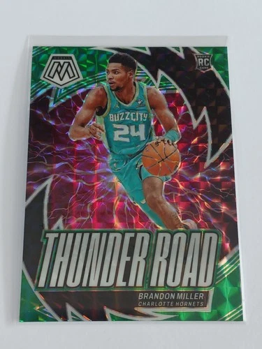 2023-24 Panini Mosaic Brandon Miller Thunder Road RC Green Prizm #19 Rookie