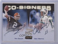 1999 Topps Stadium Club Co-Signers Tim Couch Dan Marino #CS3 Auto HOF 7r6