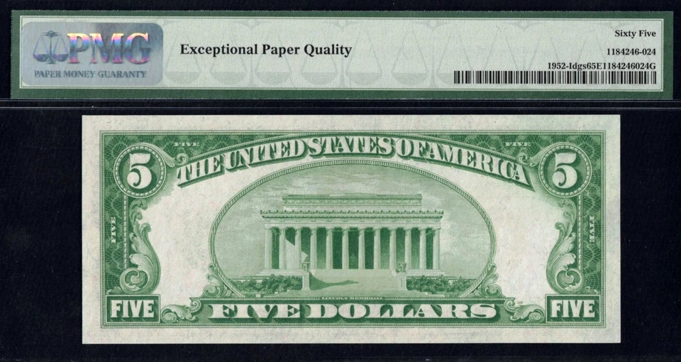 1928B D.G.S $5 FRN MINNEAPOLIS P.M.G #65EPQ - Image 2 of 3