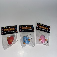 Pac Man 3d Ghost Keychains X 3- New- Bandai